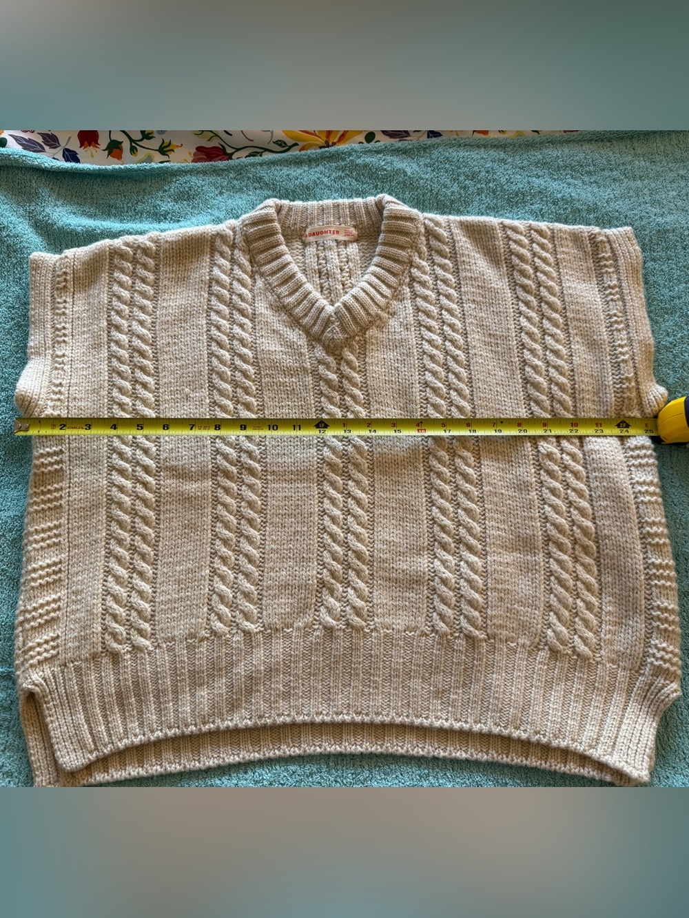 &Daughter 100% Wool Cream Sweater Vest - Picture 6 of 8